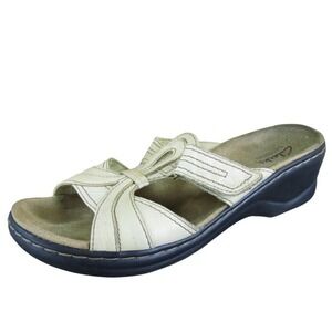 Clarks Women's Bendables Slide Tan Leather Sz‎ 8 Medium  Used 2025